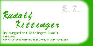 rudolf kittinger business card